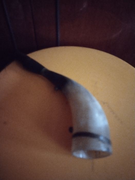 Охотничний рожок з натурального рогу з наконечником у вигляді качки