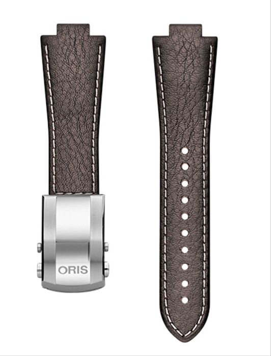 Oris Oryginalny pasek skórzany Oris 0752410EB – 24 mm, ciemnobrązowy, nowy