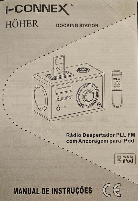 Rádio com IPOD docking station e despertador
