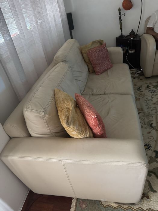 Sofa e poltrona em pele