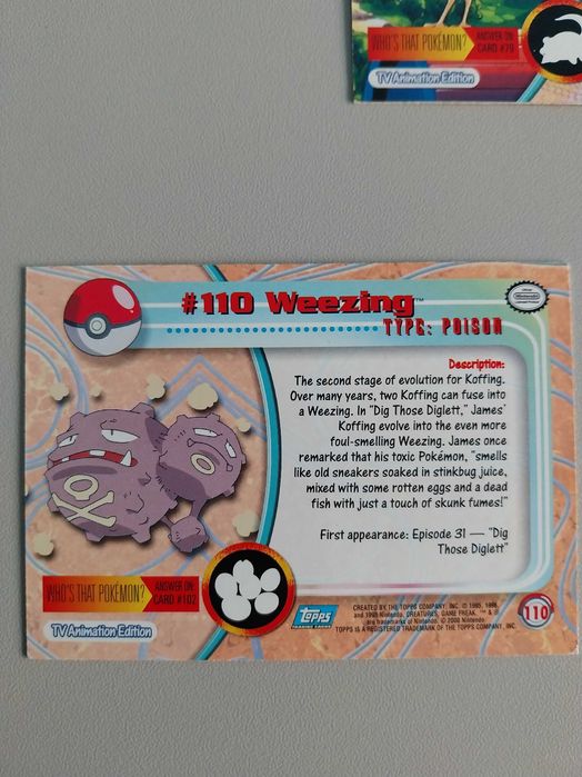 Lote 3 cartas Pokemon TV Animation Edition, raras, Dodrio, Weezing, Tangela