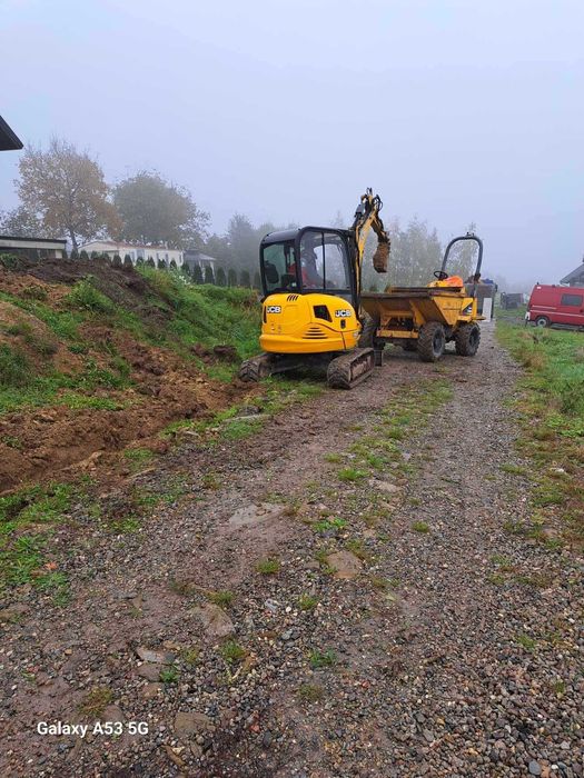 Usługi koparka JCB, transport, roboty ziemne, wiertnica, POMOC DROGOWA