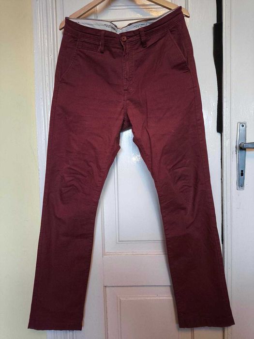 Spodnie chinos Lee bordowe 45x2 pas