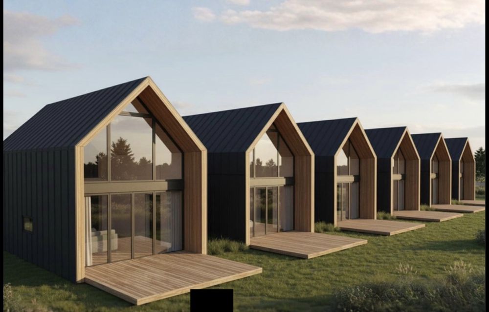 Dom z antresolą lub poddaszem 60m2 POD KLUCZ - okazja do konca MAJA - wolna bryła domu prefabrykowanego od reki