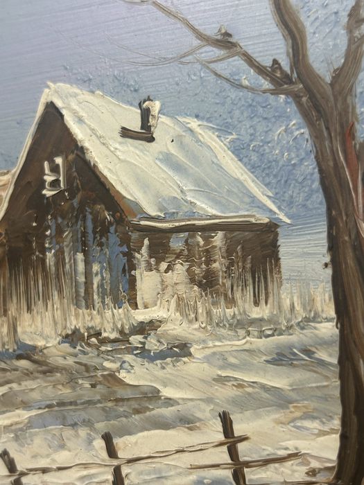 Obraz domek zimą