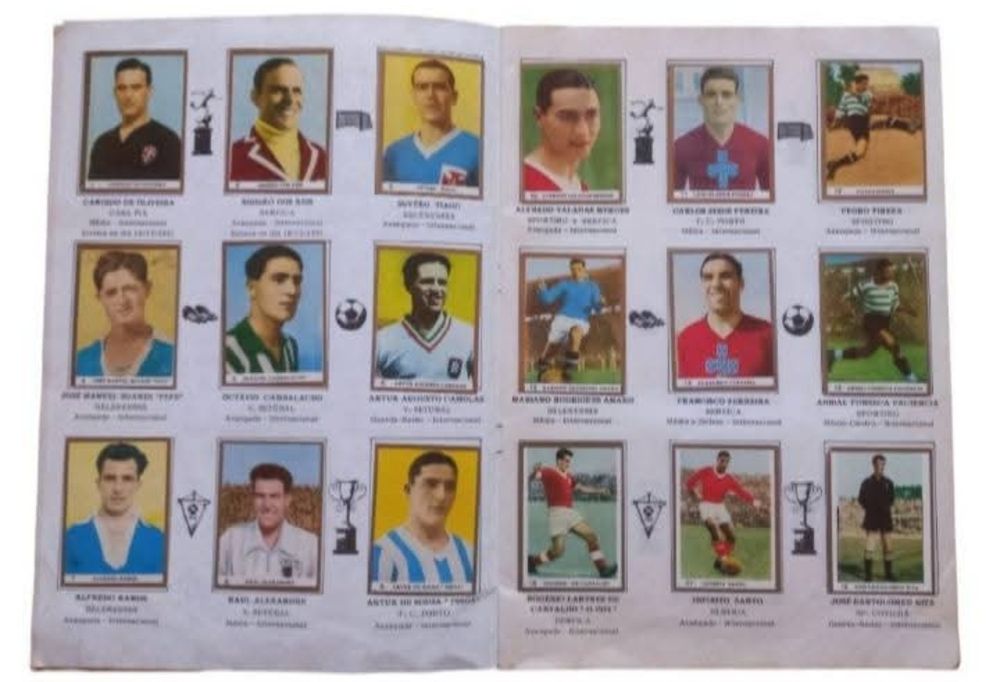 Caderneta antiga, ídolos do Passado.