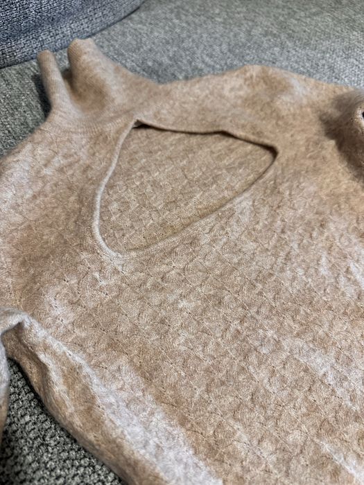 Camisola manga comprida malha fina mulher bege ZARA