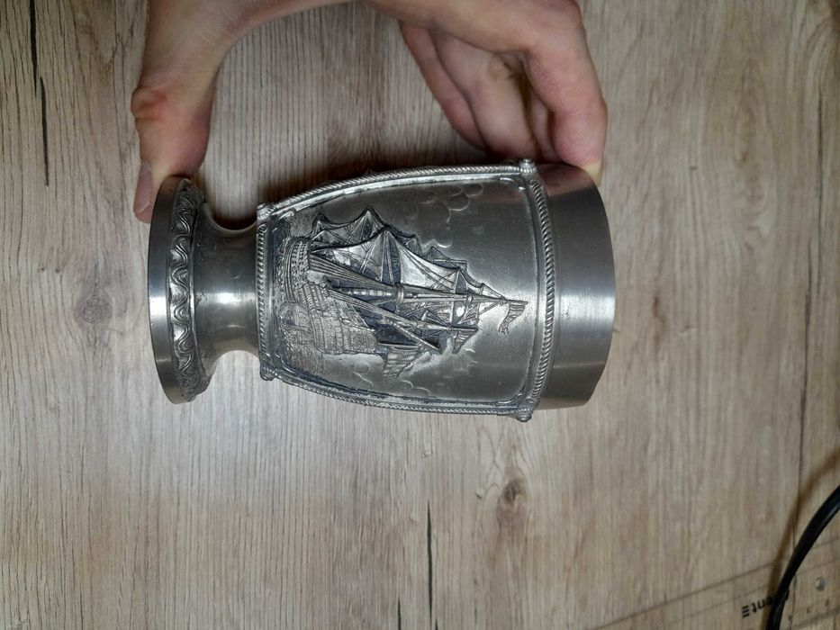 Бокал (Кубок) из олова серебристый Парусник Artina