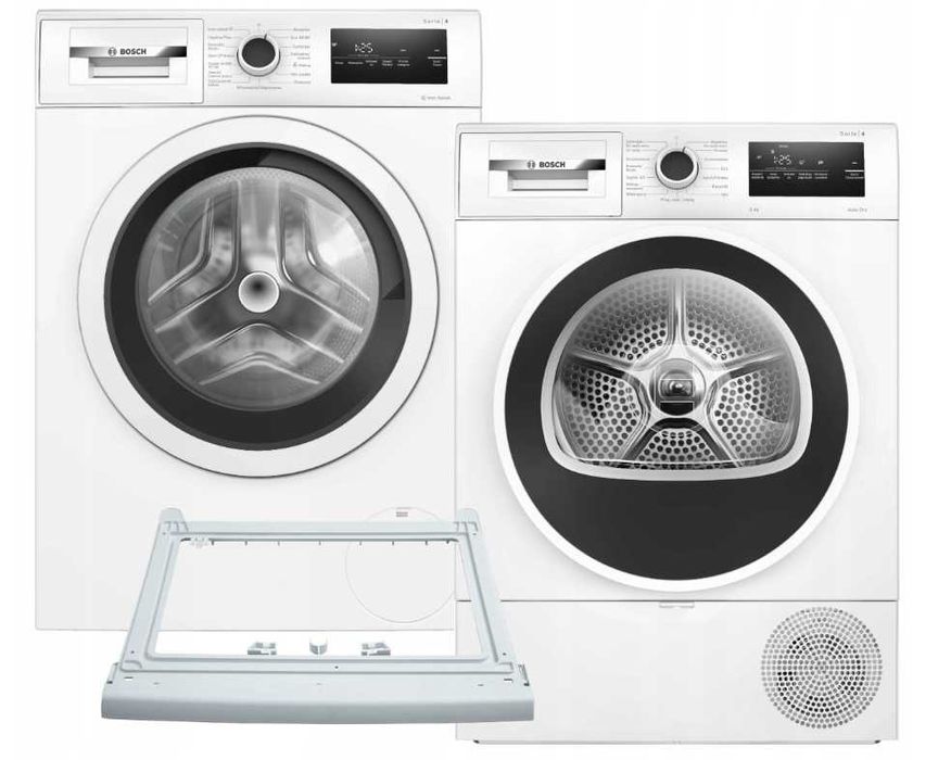 Super ZESTAW Bosch Pralka + Suszarka + łącznik 8kg NOWY! - Gwarancja -