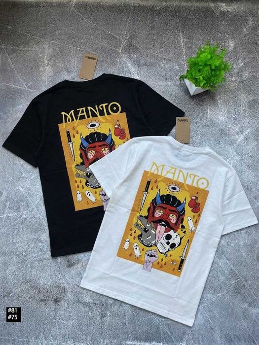 BIG Logo • Новая Футболка MANTO Gloves • Чорна / Біла • МАНТО Перчатки • XS-XXL