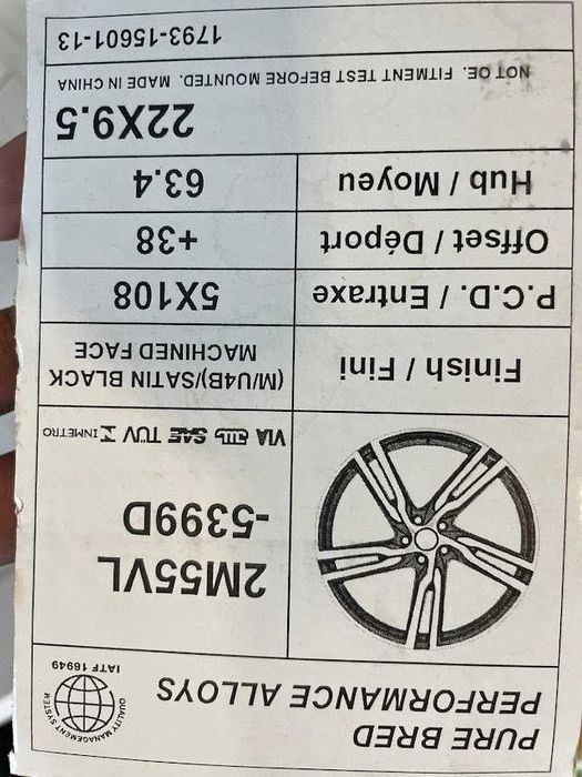 JANTES VOLVO R DESIGN 22 5X108 XC90