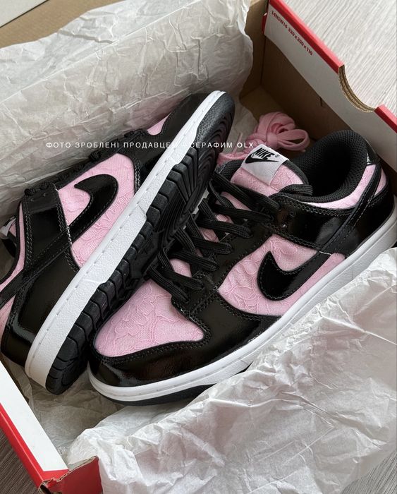Nike Dunk Low Lace Pack Black White (з мереживом)