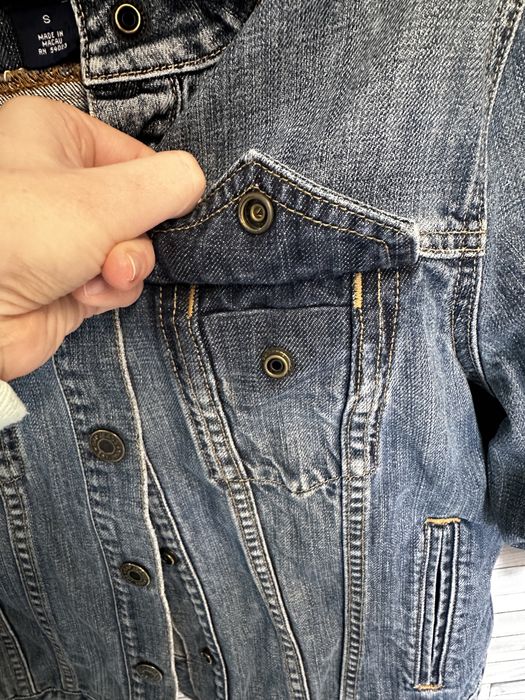 Kurtka damska jeansowa bez kołnierza GAP