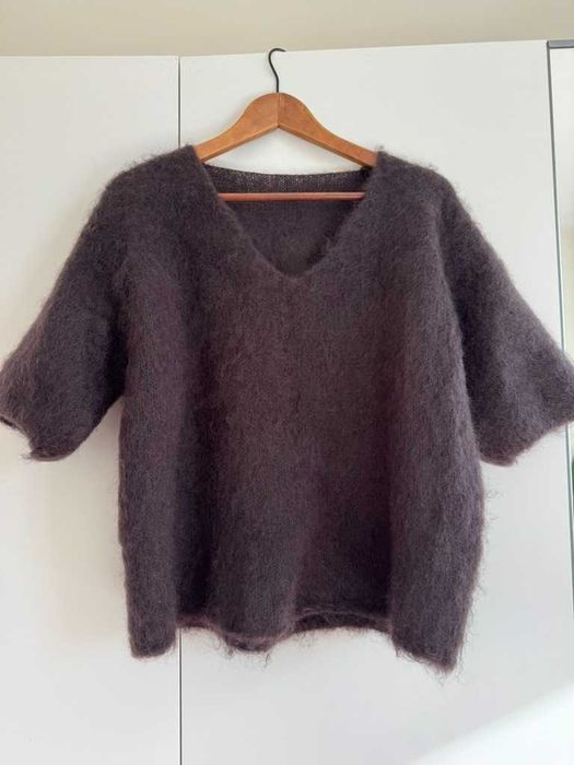 Sweter z kid moheru premium gorzka czekolada rozm uniwersalny