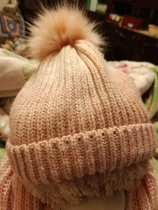 Теплый зимний  набор, теплий набір шапка в шарф