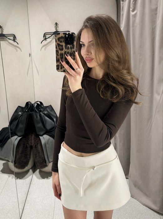 Біла спідниця-шорти Zara S