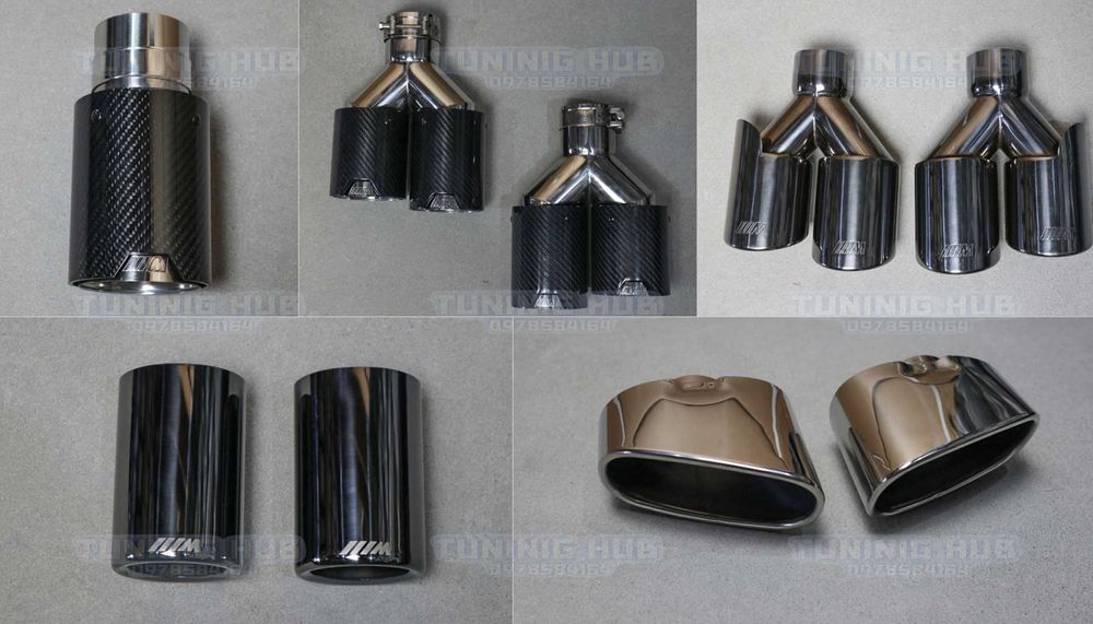 насадки глушителя bmw M карбон черний глянец g30 g20 f10 f30 f32 e90