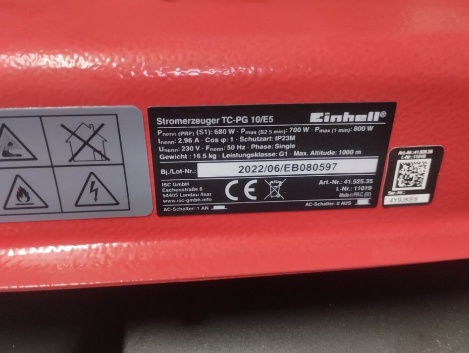 Бензиновий генератор Einhell TC-PG 10/E5