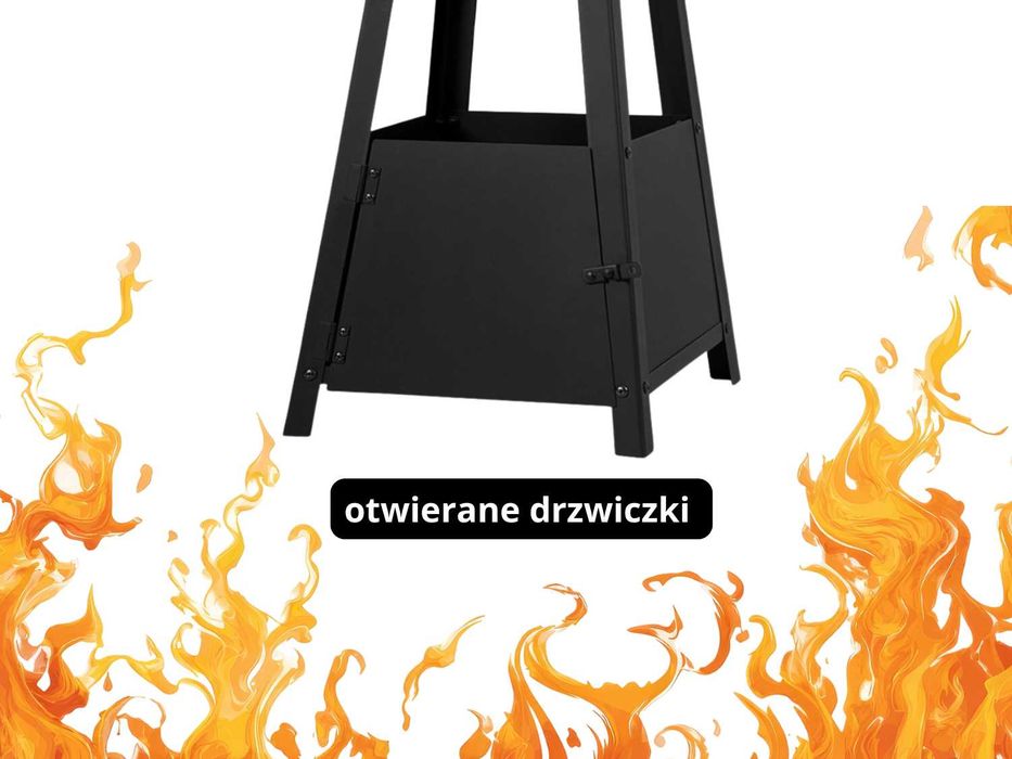 Nowoczesny Kominek Ogrodowy Piramida Palenisko Tarasowe Grill