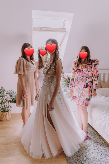 Kremowa suknia ślubna