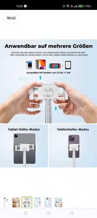 Uchwyt podłogowy na tablet i telefon obrotowy