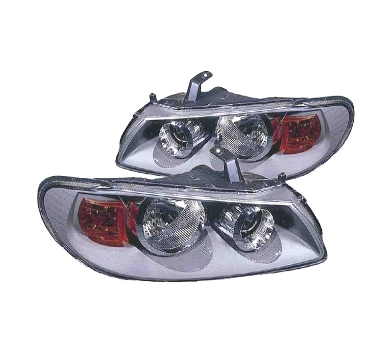 FARÓIS OPTICAS NISSAN ALMERA 02-06 FUNDO CINZENTO