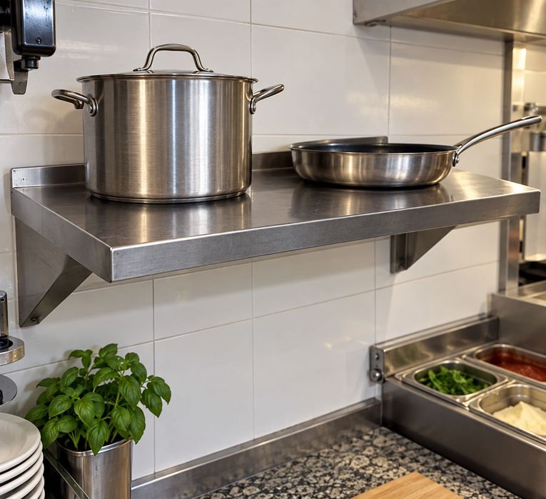 Prateleira em Inox para Cozinha Profissional