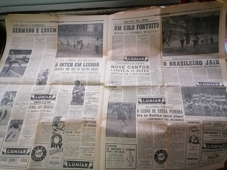 Final de 1964 /1965 BENFICA x Inter de Milão Taça Campeões Europeus 1964/65 Mundo Desportivo COMPLETO