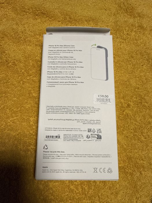 Etui Apple Silicone Case iPhone 16 Pro Max Stone Gray