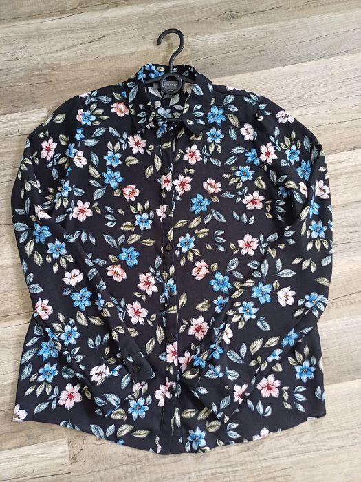 Czarna koszula w kwiaty Primark 36 S