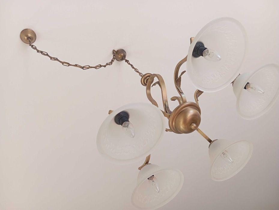 Candelabro cobre e vidro