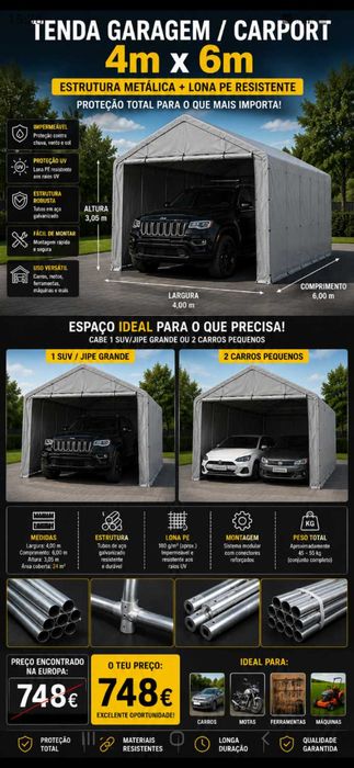 Garagem Portátil 748€. Oportunidade