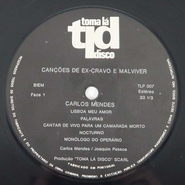 Carlos Mendes, Joaquim Pessoa, Canções De Ex-Cravo E Malviver
