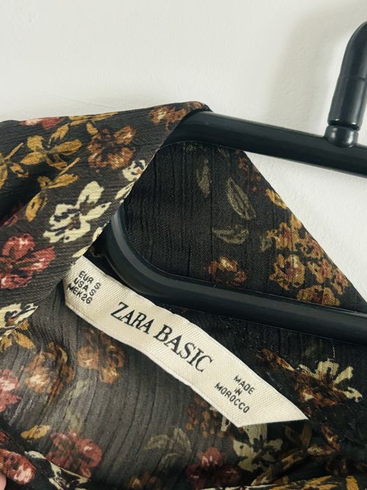 Bluzka ZARA 36 S delikatna ciemnozielona