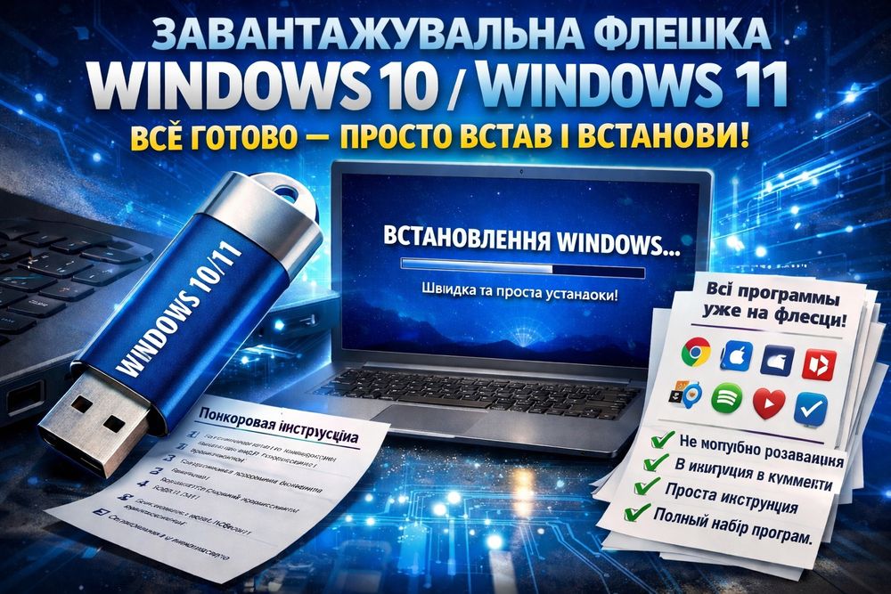 Установочная флешка Windows 10 / Windows 11 — всё готово, просто встав ...