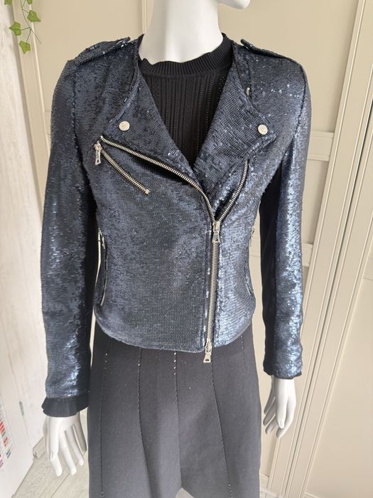 Twinset granatowa cekinowa ramoneska letnia narzutka s