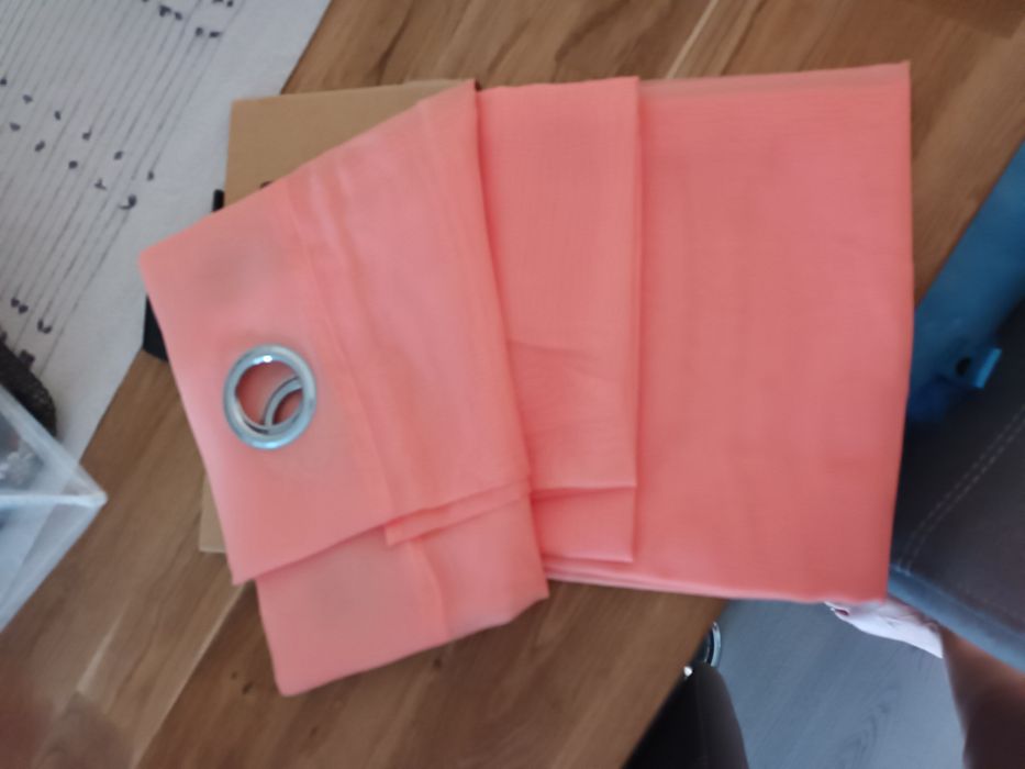 Cortina fina salmão