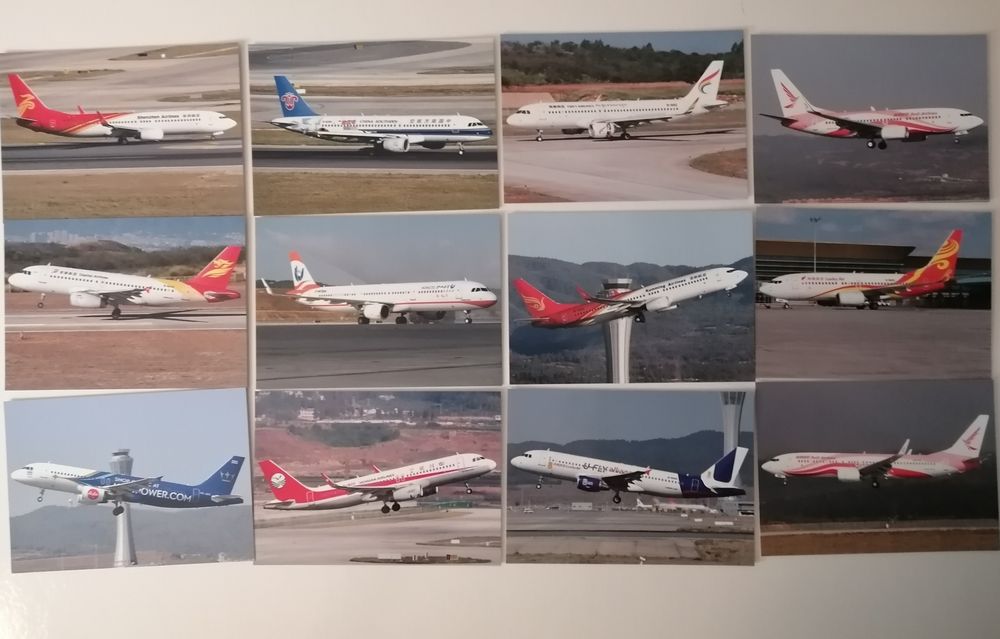 Postais fotos de aviões de várias companhias aéreas, Kunming Changsui