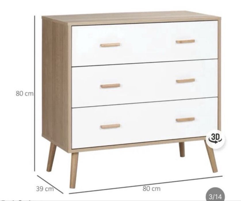 Duas cómodas iguais estilo escandinavo