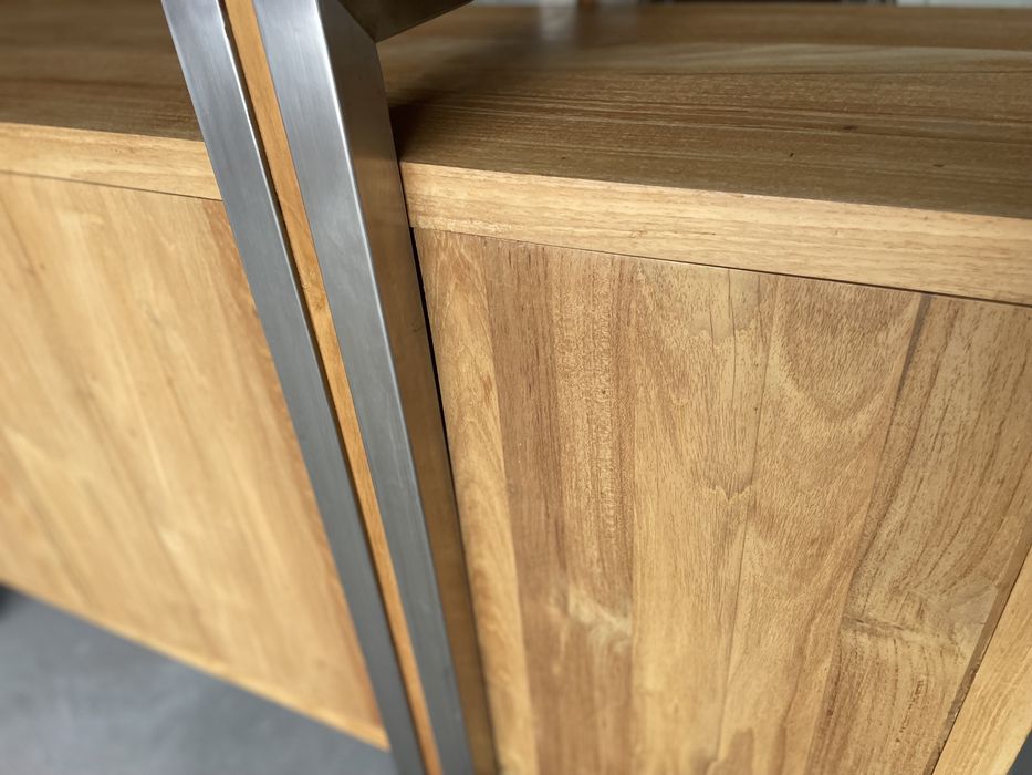 NOWOCZESNA drewniana komoda DUŻA prosta minimalistyczna loft jasna