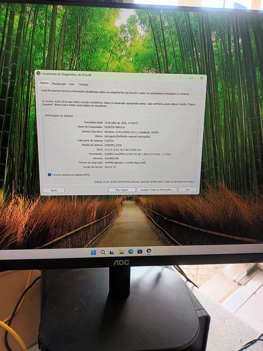 Computador fujitsu esprimo d556 i3 6 8gb 128gb + monitor 19 + teclado e rato