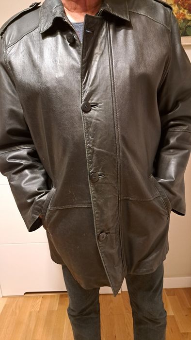 Oryginalna kurtka skórzana,  czarna rozmiar 54/56