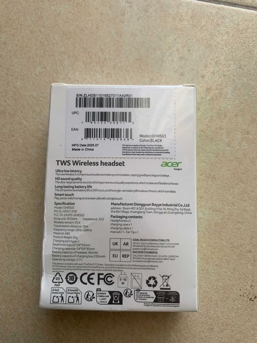 Auscultadores - Phones Acer Mini Sport OHR503 - Novos embalados