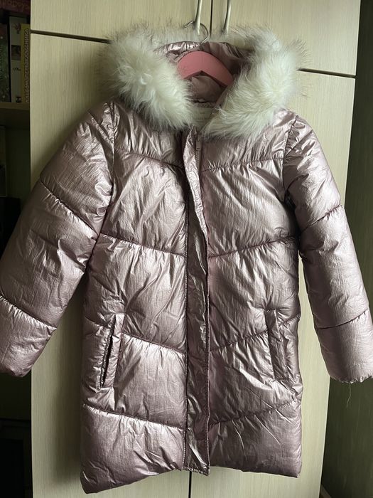 Зимовий пуховик, розового коляру