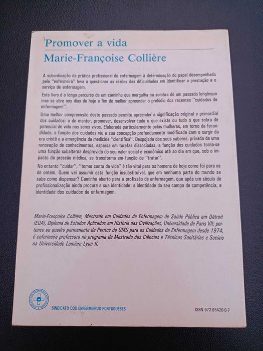 Livro "Promover a Vida", de Marie-Françoise Collière