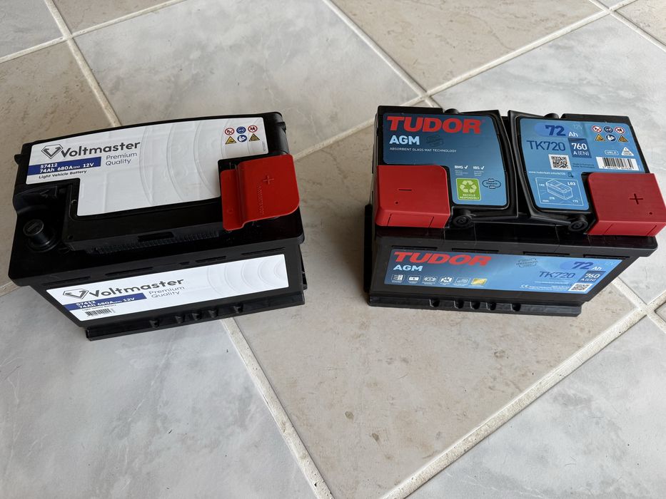 Baterias novas e usadas