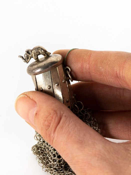 PRATA | Bolsa Porta moedas elefante | Arte Nova