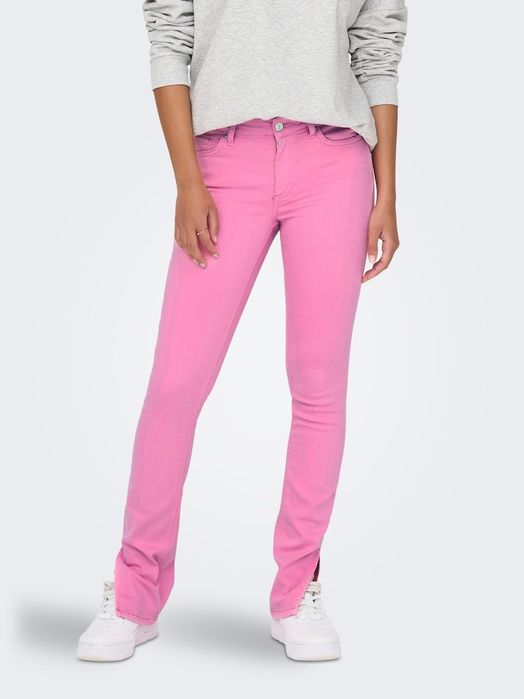 Spodnie neonowe różowe skinny neon pink Only  lata 90 przebranie
