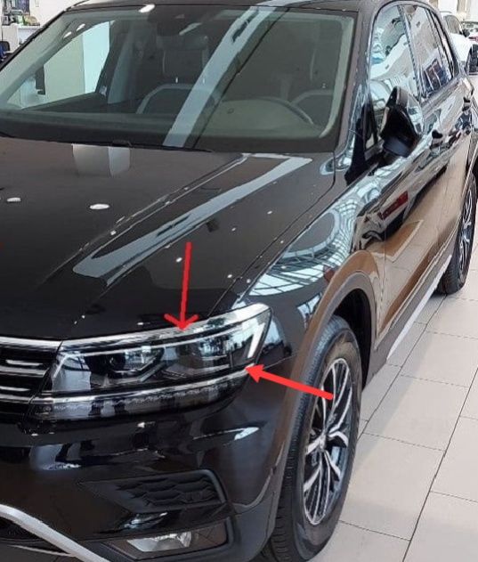 хром накладка в фару Tiguan 2 2017-2024