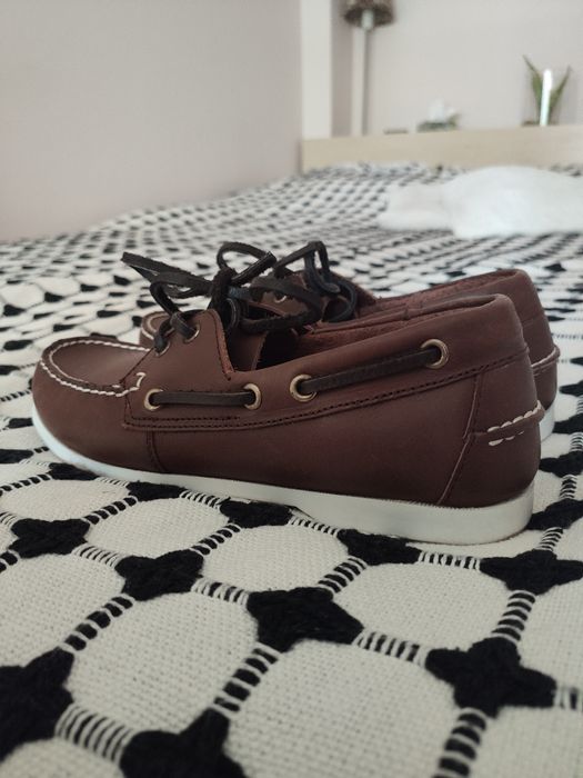 Brązowe skórzane mokasyny r. 38